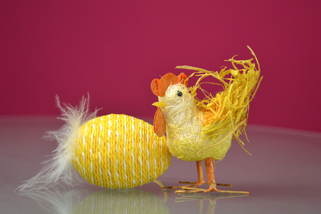 Easter tap on red backgroundの写真素材