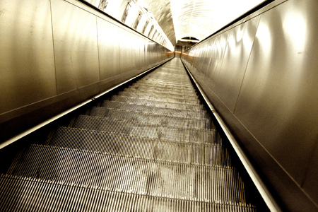 Driving stairs in the subwayの写真素材