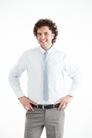 A young successful businessman, isolated on white.の写真素材