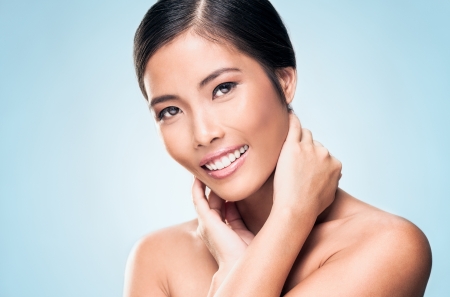 A beautiful Asian model posing.の写真素材