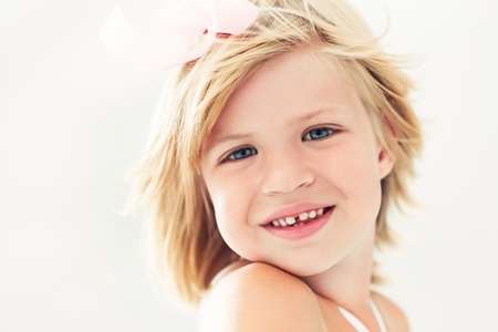 Portrait of an adorable smiling girl.の写真素材