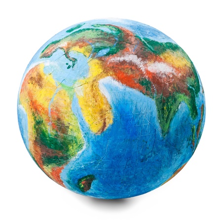 Model of the Earth in close-up.の写真素材
