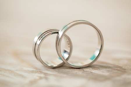 Wedding rings in close-up.の写真素材