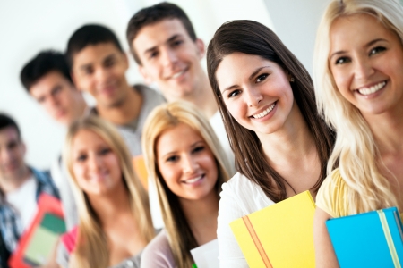 Group of smiling students posing.の写真素材
