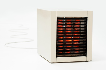 White electric heater turned on.の写真素材