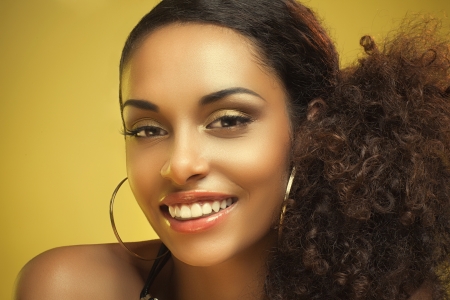 Portrait of a beautiful young African woman.の写真素材
