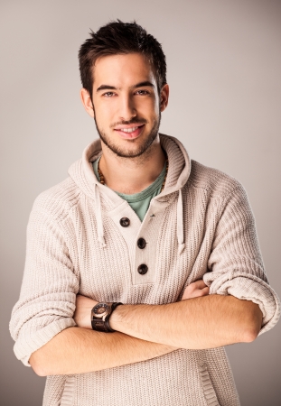 Portrait of a handsome smiling young man.の写真素材