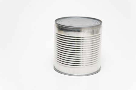 Tin can on a white background