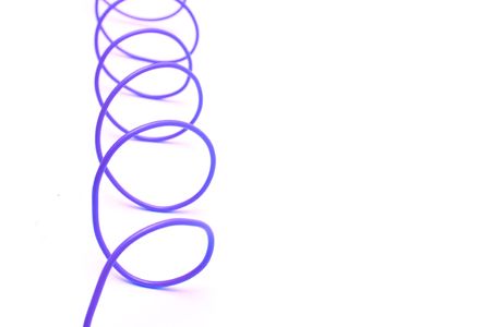 Electric wire on a white backgroundの写真素材