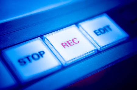  Control buttons of an audio tape recorderの写真素材