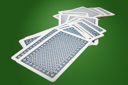 Stack of playing cards on a tableのeditorial素材