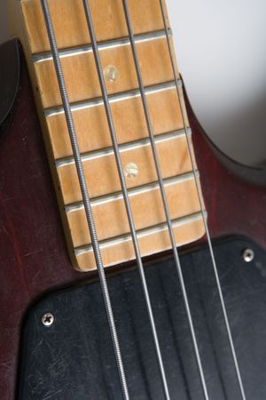 Electric bass guitar with four stringsの写真素材