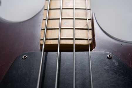 Electric bass guitar with four stringsの写真素材