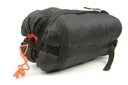 Sleeping bag isolated on a white backgrounの写真素材