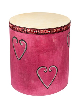 Homemade drum isolated on white backgroundの写真素材