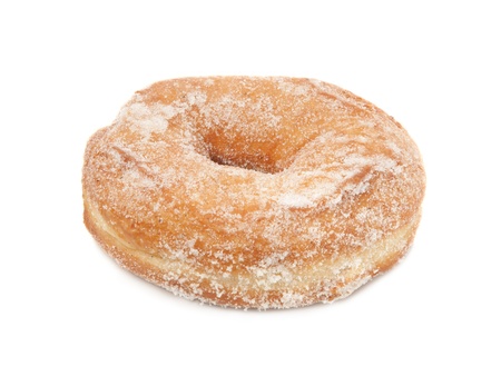 Sugar donut isolated on white backgroundの写真素材
