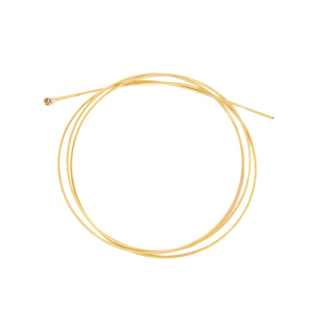 Single guitar string isolated on white backgroundの写真素材