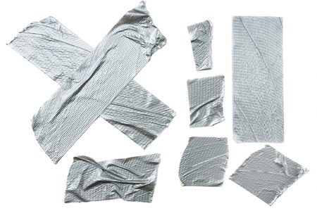 Strips of duct tape isolated on white backgroundの写真素材
