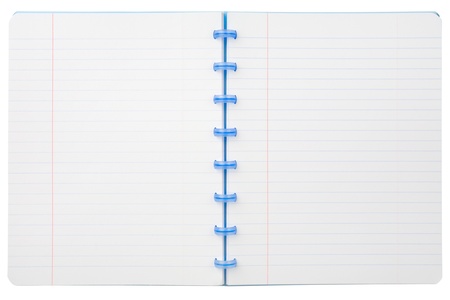 Notepad with lines isolated on white background with clipping pathの写真素材