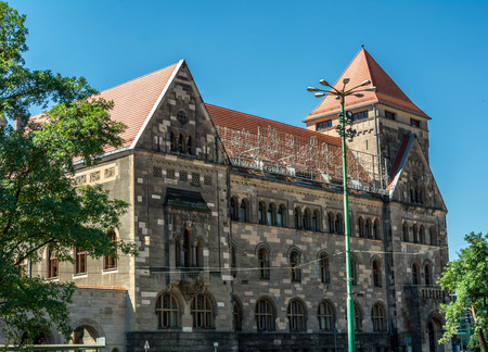 magnificent ancient architecture in the style of the Renaissance. Colorful and so different buildings of the ancient city of Poznan.のeditorial素材