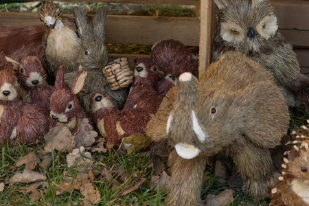 Clay and straw decorations. Fair folk art. Poland Opoleの写真素材
