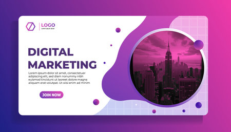Digital marketing landing page template. Modern digital marketing concept. Vector illustrationのイラスト素材