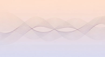 Abstract soft hues wave pattern background. Gentle color gradient abstract lines wallpaper. Elegant wavy design and simple smooth surface.の素材