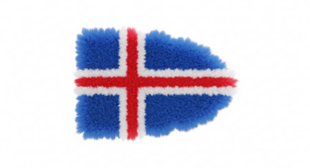 Iceland flag in the form of a cloud. 3d renderingの素材