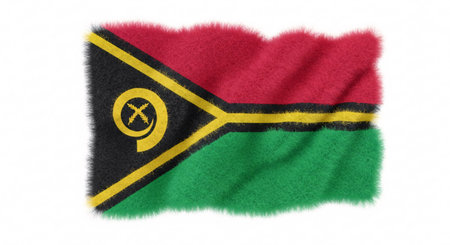 Flag of Vanuatu in grunge style with some soft highlights and foldsの素材