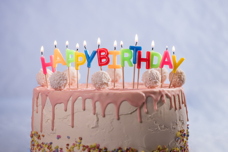 birthday,pink,cake,dessert,party,celebration,coconut,balls,kid,child,baloon,chocolate cupcakes,happy birthday,candlesの写真素材