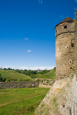 The fortification of medieval Kamianets-Podilskyi Castle (near 14th century, Ukraine) -  the most recognized landmark of the Kamianets-Podilskyi city and one of the most important castles in Ukraine.のeditorial素材