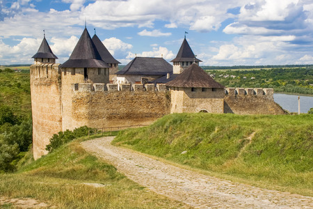 Medieval Khotyn castle on Dniester riverside (built between 13-17 century) -  the most recognized landmark of the of western Ukraine and one of the most important castle in Europeのeditorial素材