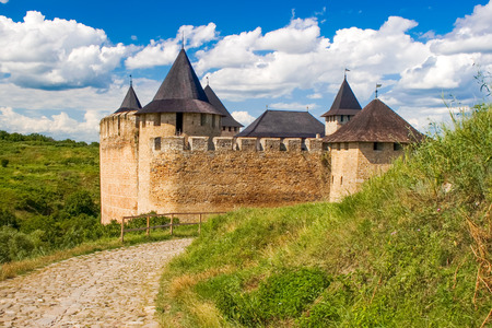 Medieval Khotyn castle on Dniester riverside (built between 13-17 century) -  the most recognized landmark of the of western Ukraine and one of the most important castle in Europeのeditorial素材