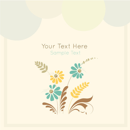 Stock vector card on light  background with floral ornament in folk style (Ukrainian folk art). Soft and lovely colors. Template frame design for card.  Can be used for packaging, invitations, Valentine's Day, decoration etc.のイラスト素材