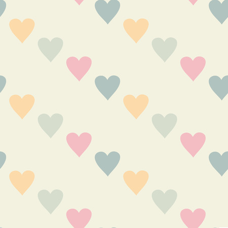 Minimalictic romantic pattern with hearts. Pastel pink tints. Endless texture can be used for wedding design, wallpaper, web background, wrapping, packaging etc.のイラスト素材