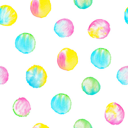 Watercolor seamless pattern with colorful circles.の写真素材