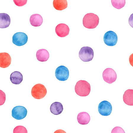 Watercolor seamless pattern with colorfil dots.の写真素材