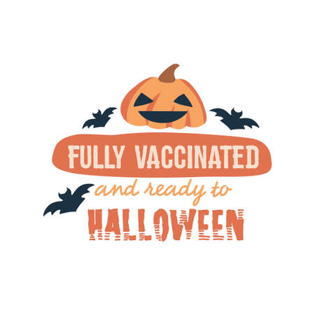 Covid vaccine Halloween, Fully vaccinated and ready to halloween Stickerのイラスト素材