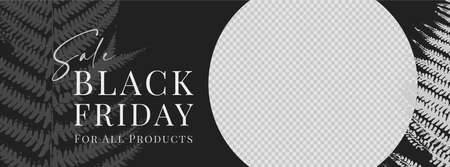 Black Friday Sale template. Layout design for marketing promotion. Social Media post Cover. Set of sale banner template. Network background. Black and white nature. Vector illustrationのイラスト素材
