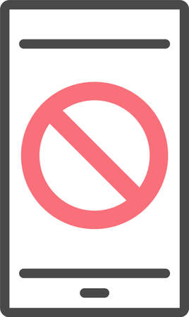 Banned apps, Denied access. Line Icon for Sanctions against russiaのイラスト素材