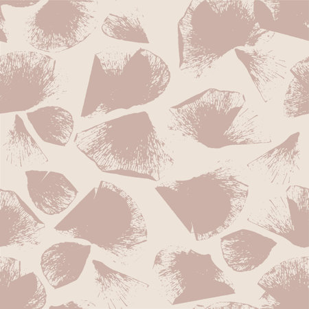 Dusty pink and powdery beige rose petals, poppy flower seamless patternのイラスト素材