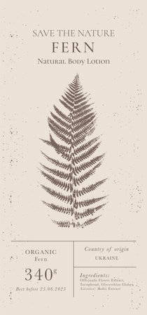 Elegant Label for Natural organic herbal products. Vintage packaging design collection for Cosmetics, Pharmacy, healthy food. Dried leaves, real herbariumのイラスト素材