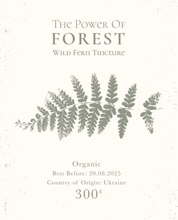 Elegant Label for Natural organic herbal products. Vintage packaging design collection for Cosmetics, Pharmacy, healthy food. Dried leaves, real herbariumのイラスト素材