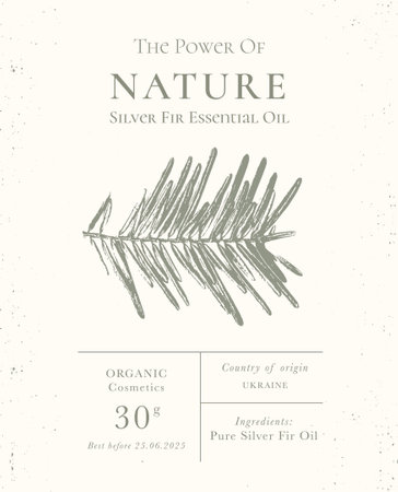 Elegant Label for Natural organic herbal products. Vintage packaging design collection for Cosmetics, Pharmacy, healthy food. Dried leaves, real herbariumのイラスト素材