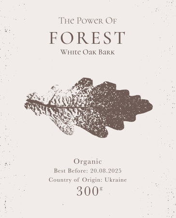 Elegant Label for Natural organic herbal products. Vintage packaging design collection for Cosmetics, Pharmacy, healthy food. Dried leaves, real herbariumのイラスト素材