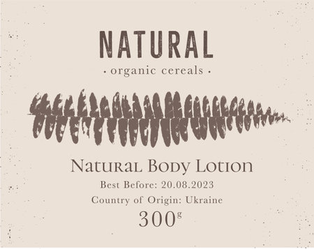 Elegant Label for Natural organic herbal products. Vintage packaging design collection for Cosmetics, Pharmacy, healthy food. Dried leaves, real herbariumのイラスト素材