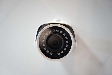 Security Camera White Background Close Upの写真素材