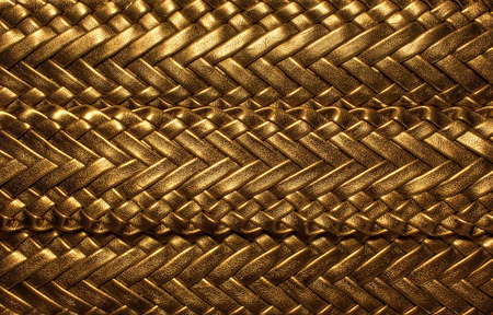 weaving pigtail gold color texture for backgroundの写真素材