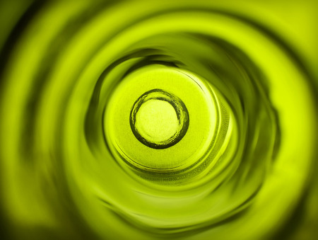 look into the wine bottle through the neckの写真素材