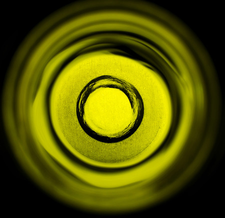 look into the wine bottle through the neckの写真素材